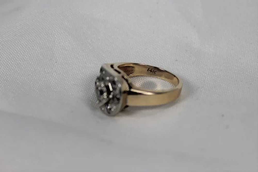 Buckle Diamond Pinky Ring, 14K YG,WG - image 9