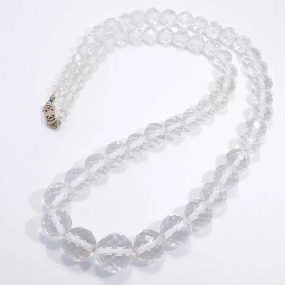 Edwardian Necklace Faceted Quartz Crystal 14k Whi… - image 4