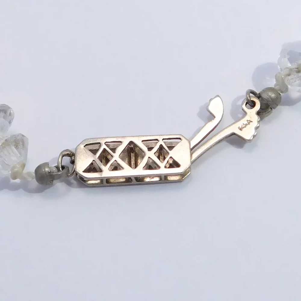 Edwardian Necklace Faceted Quartz Crystal 14k Whi… - image 6