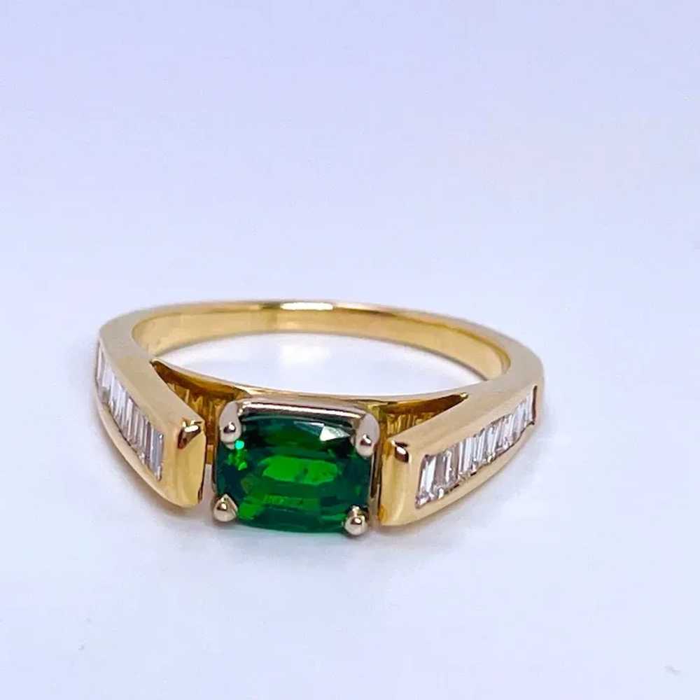 Tsavorite Diamond Ring 14K Gold Engagement Ring W… - image 10