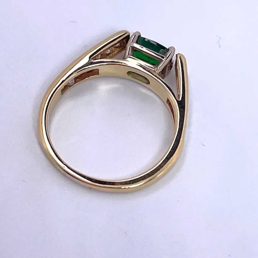 Tsavorite Diamond Ring 14K Gold Engagement Ring W… - image 11