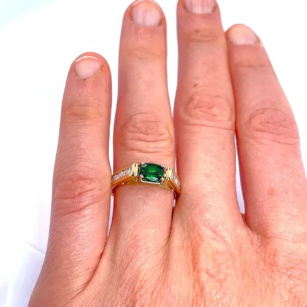 Tsavorite Diamond Ring 14K Gold Engagement Ring W… - image 7