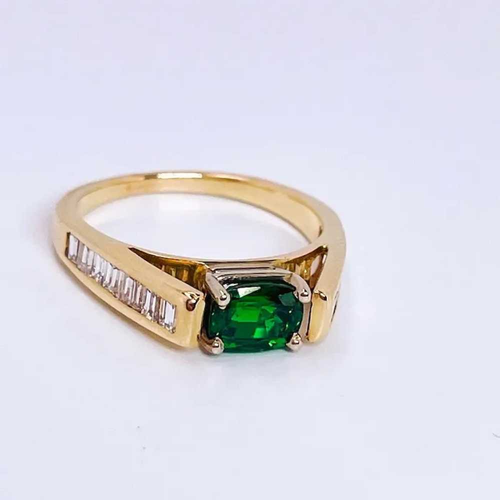 Tsavorite Diamond Ring 14K Gold Engagement Ring W… - image 8