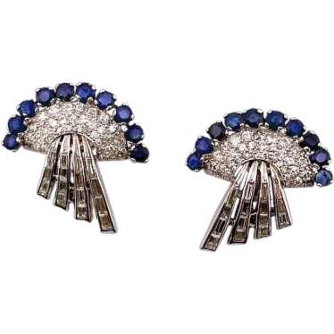 Sapphire Diamond Earrings Fine Diamond Earrings 14