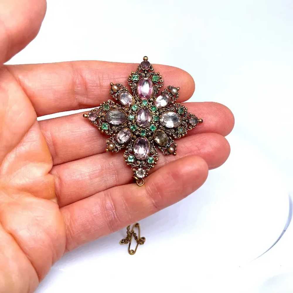 Georgian Brooch Georgian Pink Georgian Jewelry Ge… - image 11