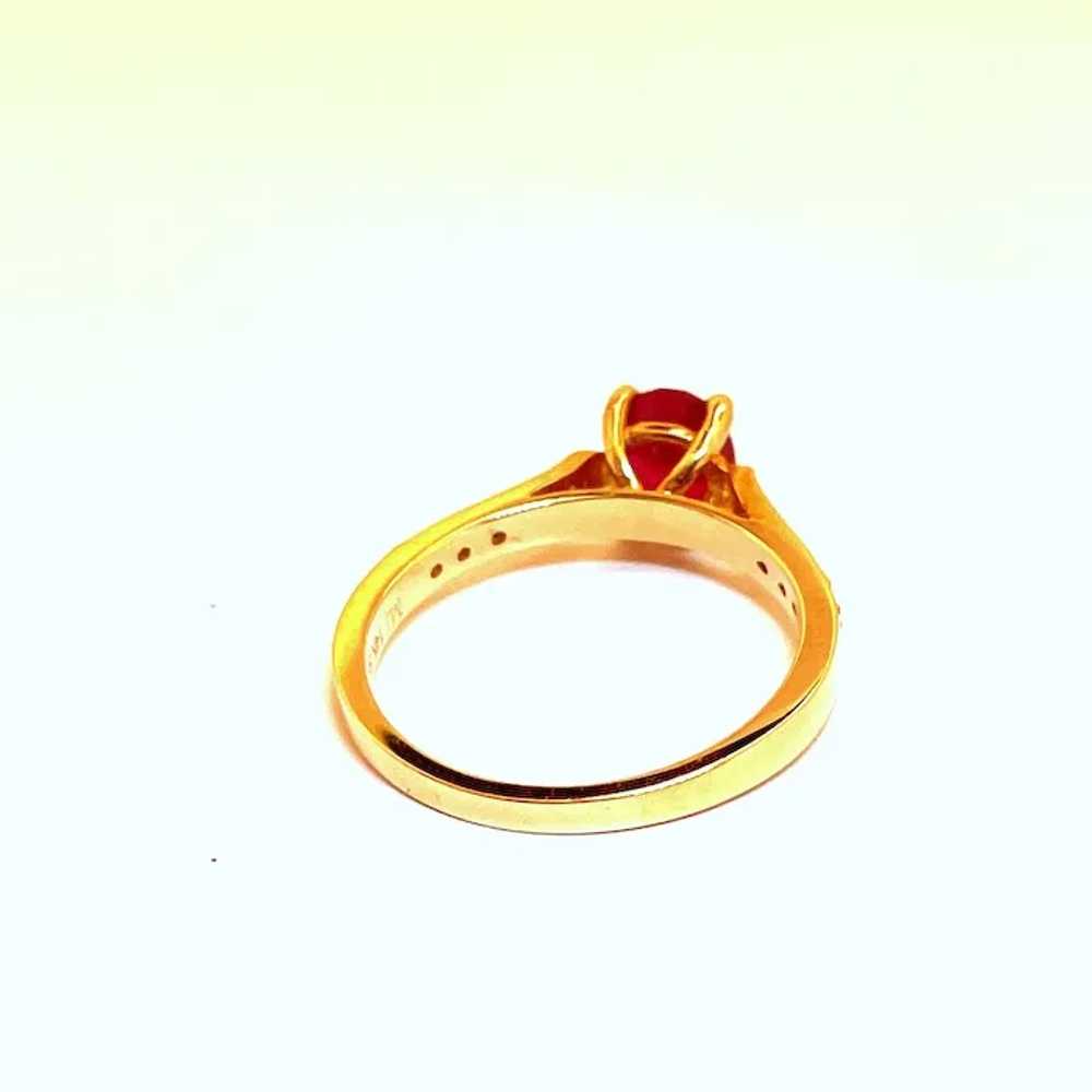 OVAL CUT RED Ruby Engagement Ring 14K Yellow Gold… - image 8