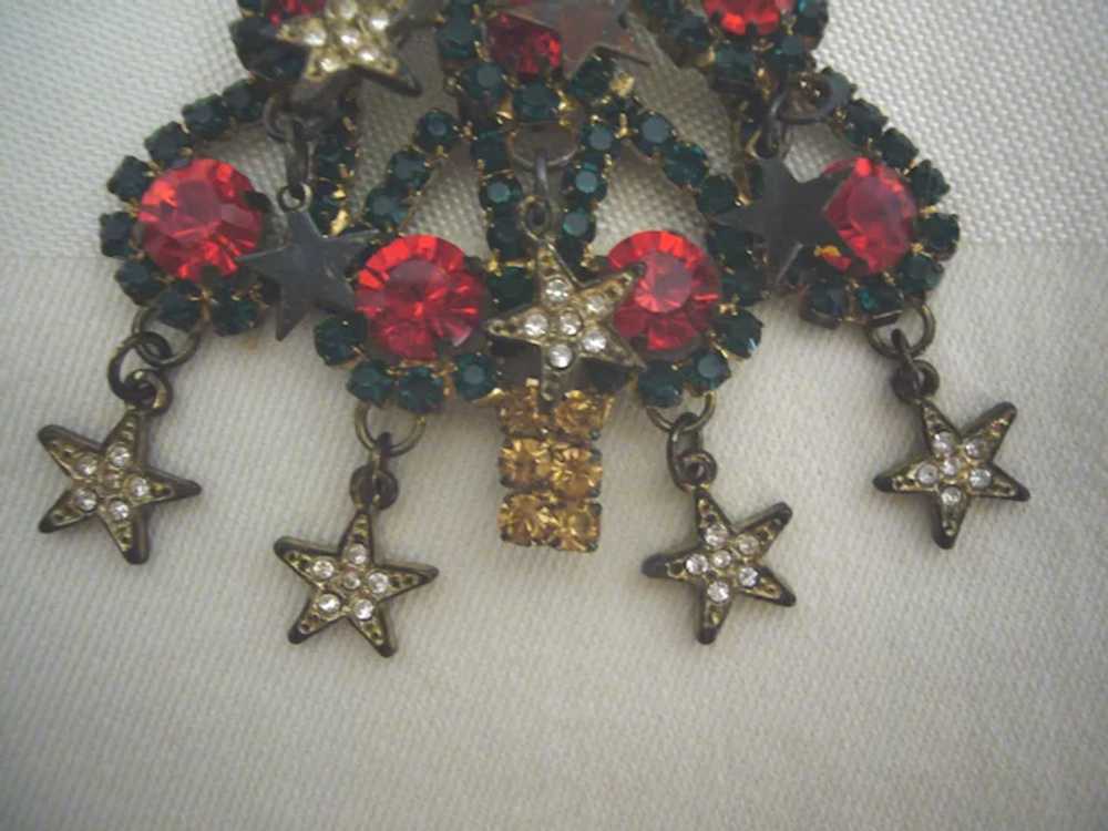 Christmas Tree PinBrooch with Rhinestones - image 3