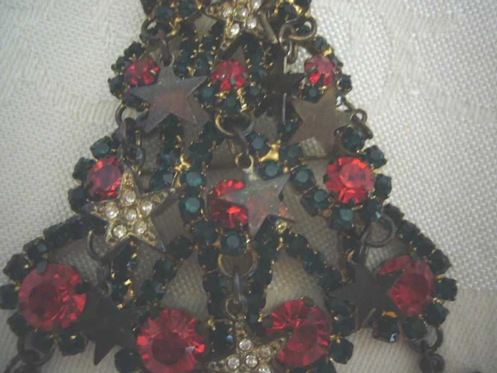 Christmas Tree PinBrooch with Rhinestones - image 4