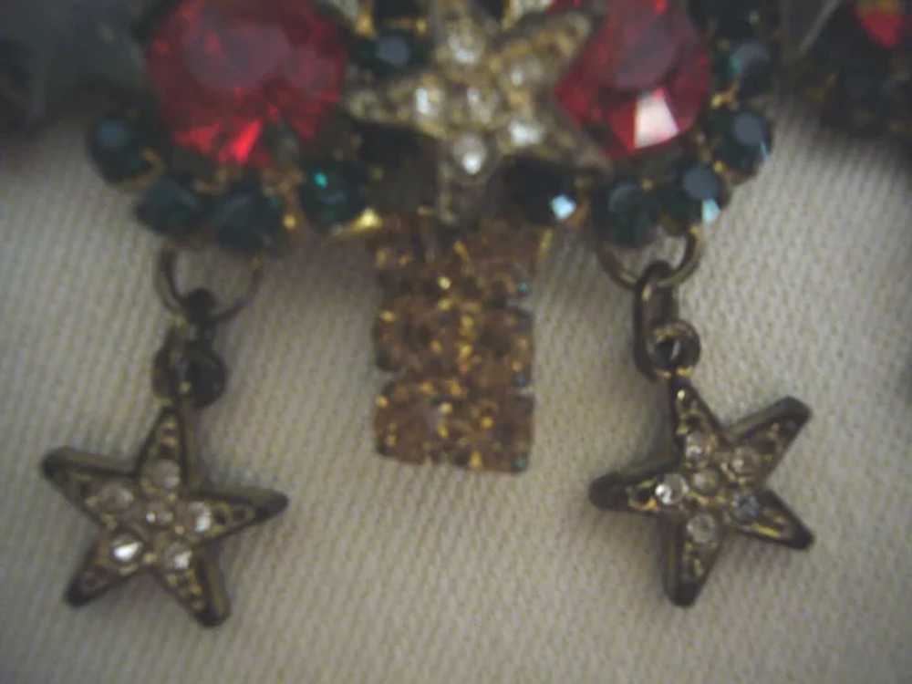 Christmas Tree PinBrooch with Rhinestones - image 6