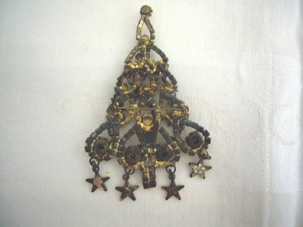 Christmas Tree PinBrooch with Rhinestones - image 7