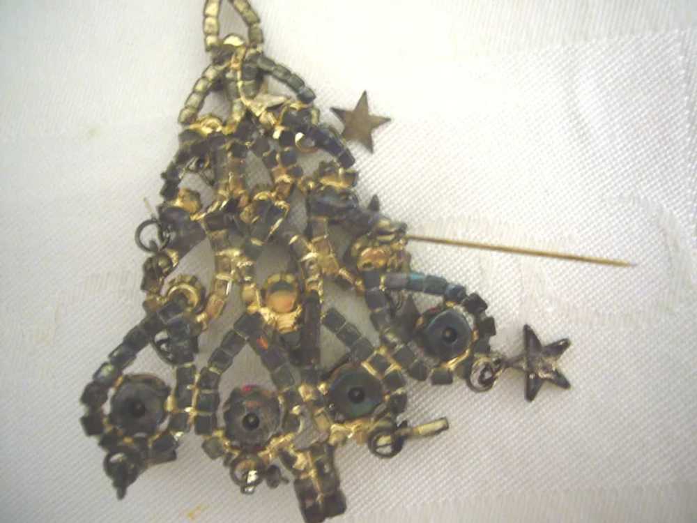 Christmas Tree PinBrooch with Rhinestones - image 9