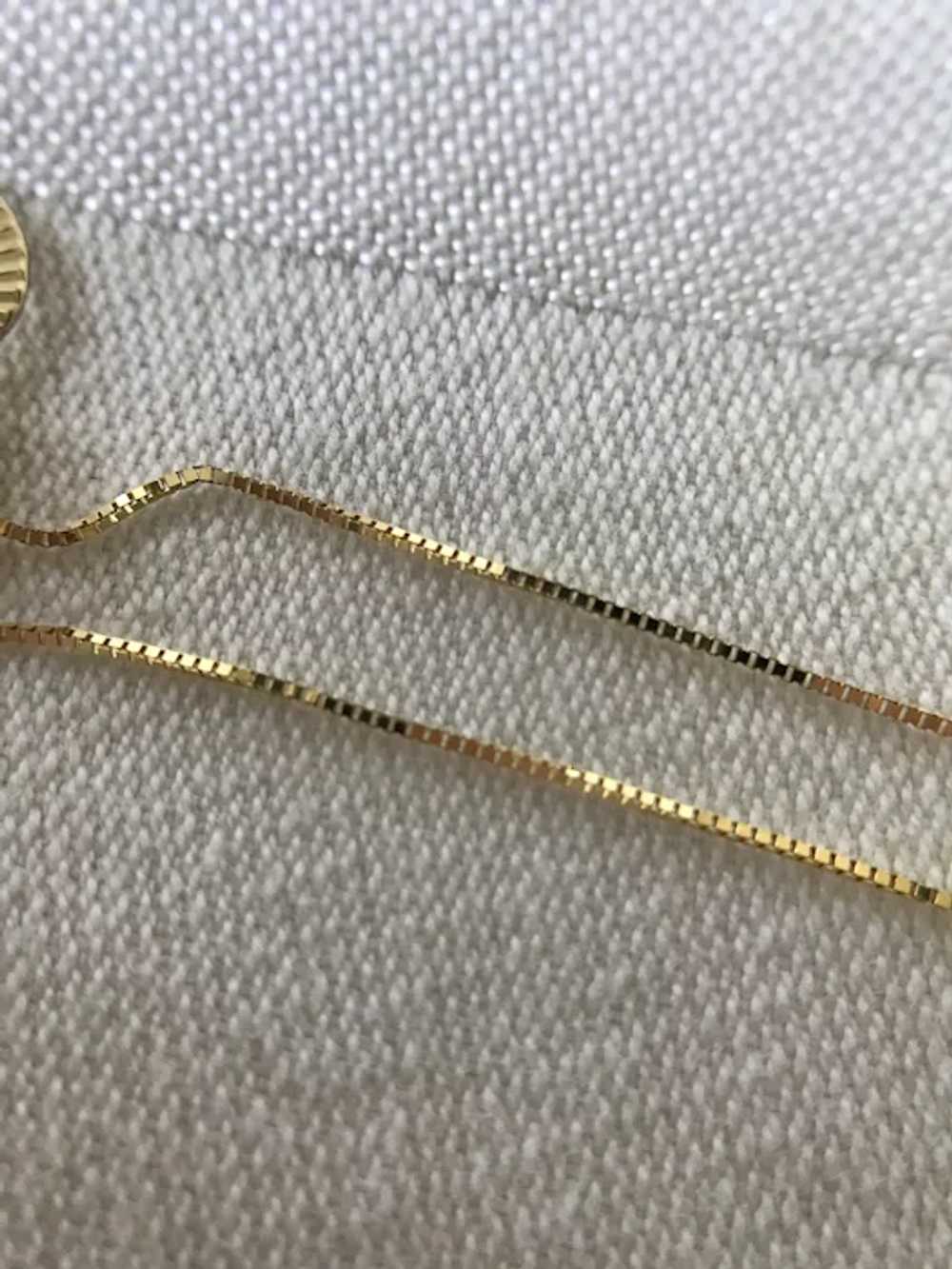 Etched 14K Gold Heart Pendant Necklace - image 3
