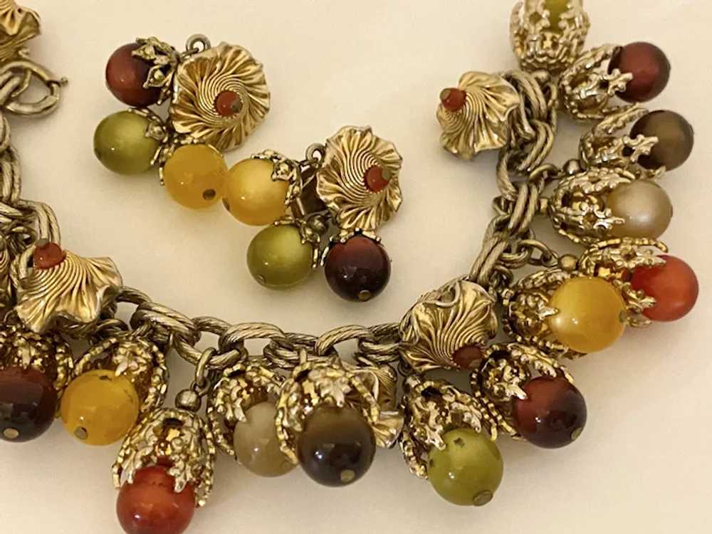 NAPIER Opulent Moonglow Lucite Charm Bracelet and… - image 3