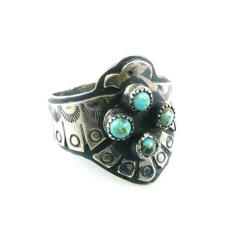 HUGE 1970s 80s Signed Zuni Handmade Sterling Silv… - image 2