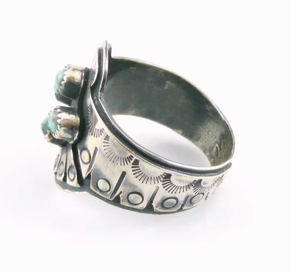 HUGE 1970s 80s Signed Zuni Handmade Sterling Silv… - image 3