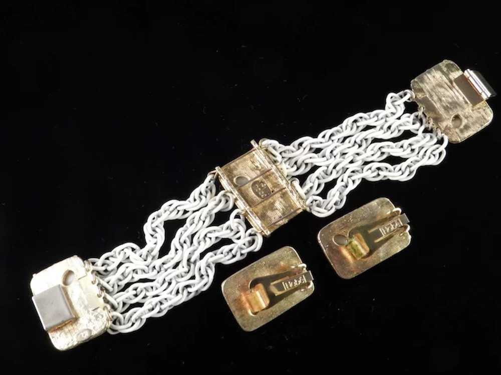 Hobe Chain Link Bracelet Cabochon Bead Stations E… - image 6