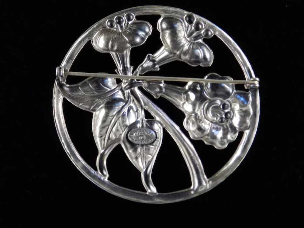 Danecraft Sterling Silver Trumpet Flower Brooch P… - image 5