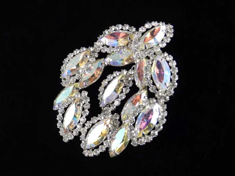 Weiss Flame Wreath Rhinestone Dangle Brooch Pin R… - image 2