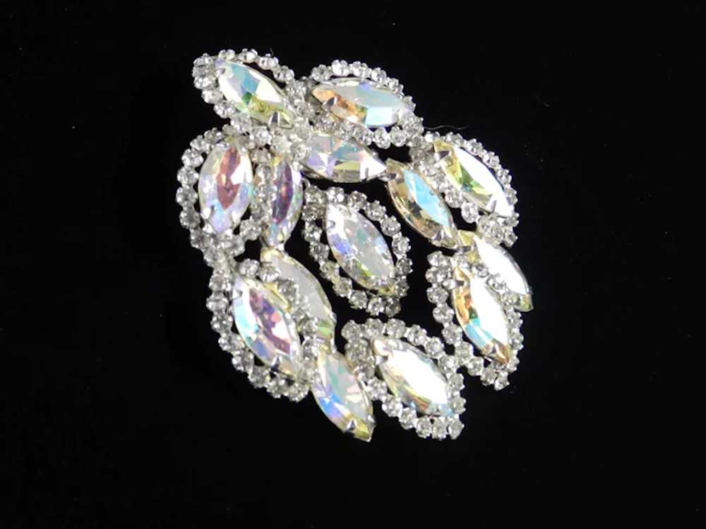 Weiss Flame Wreath Rhinestone Dangle Brooch Pin R… - image 3