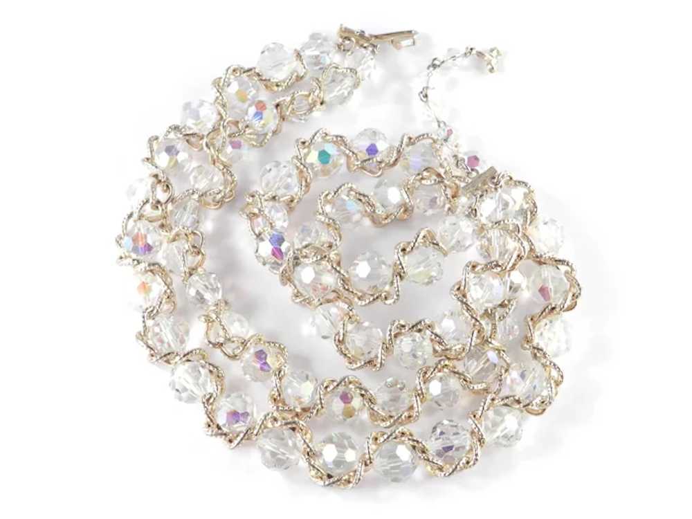 Vendome Coro Chain Wrapped Crystal Glass Bead Dou… - image 2