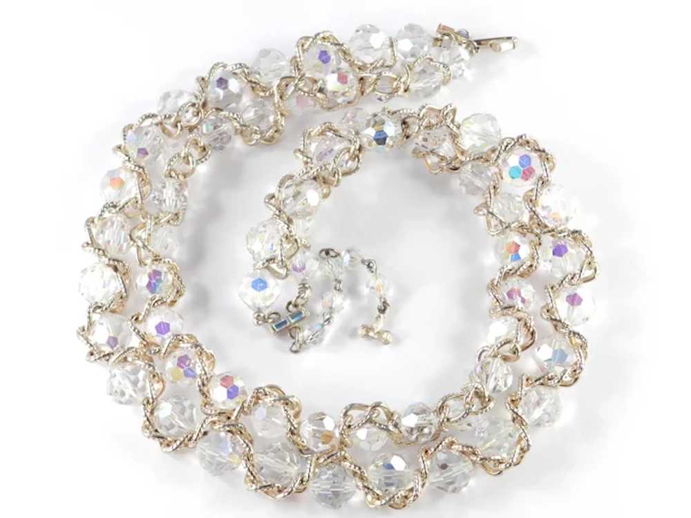 Vendome Coro Chain Wrapped Crystal Glass Bead Dou… - image 3