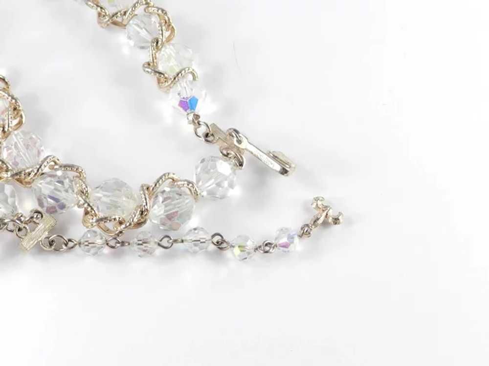 Vendome Coro Chain Wrapped Crystal Glass Bead Dou… - image 4