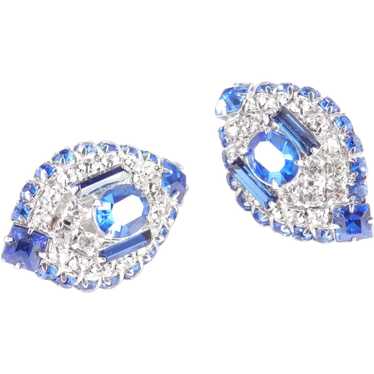 Dramatic Domed Deco Revival Rhinestone Earrings - image 1