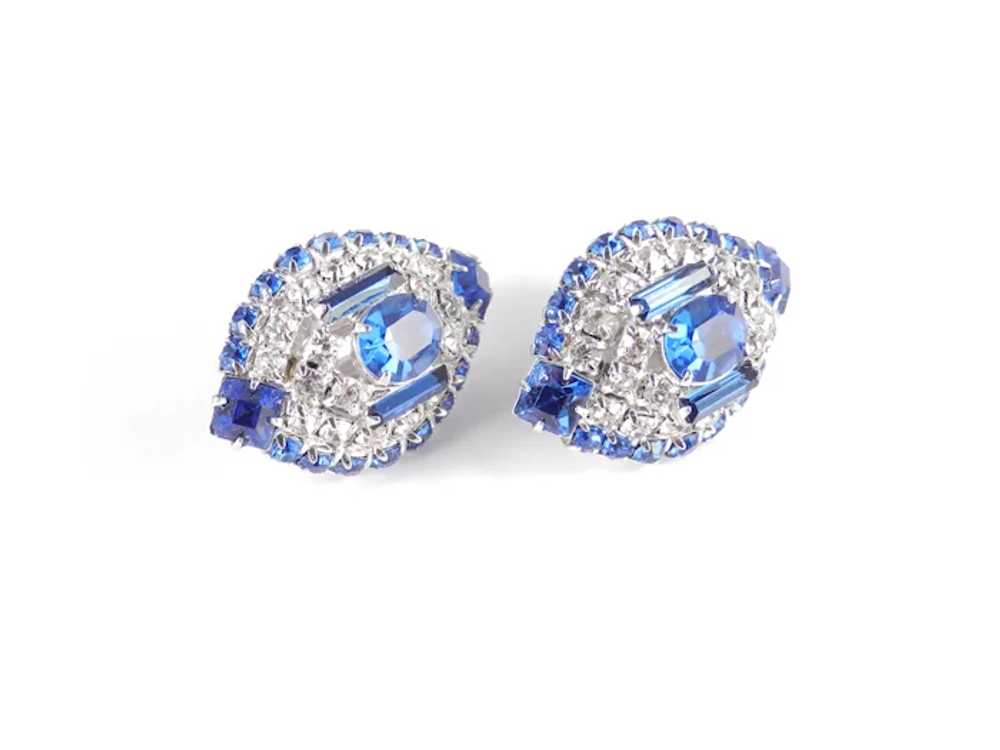 Dramatic Domed Deco Revival Rhinestone Earrings - image 2