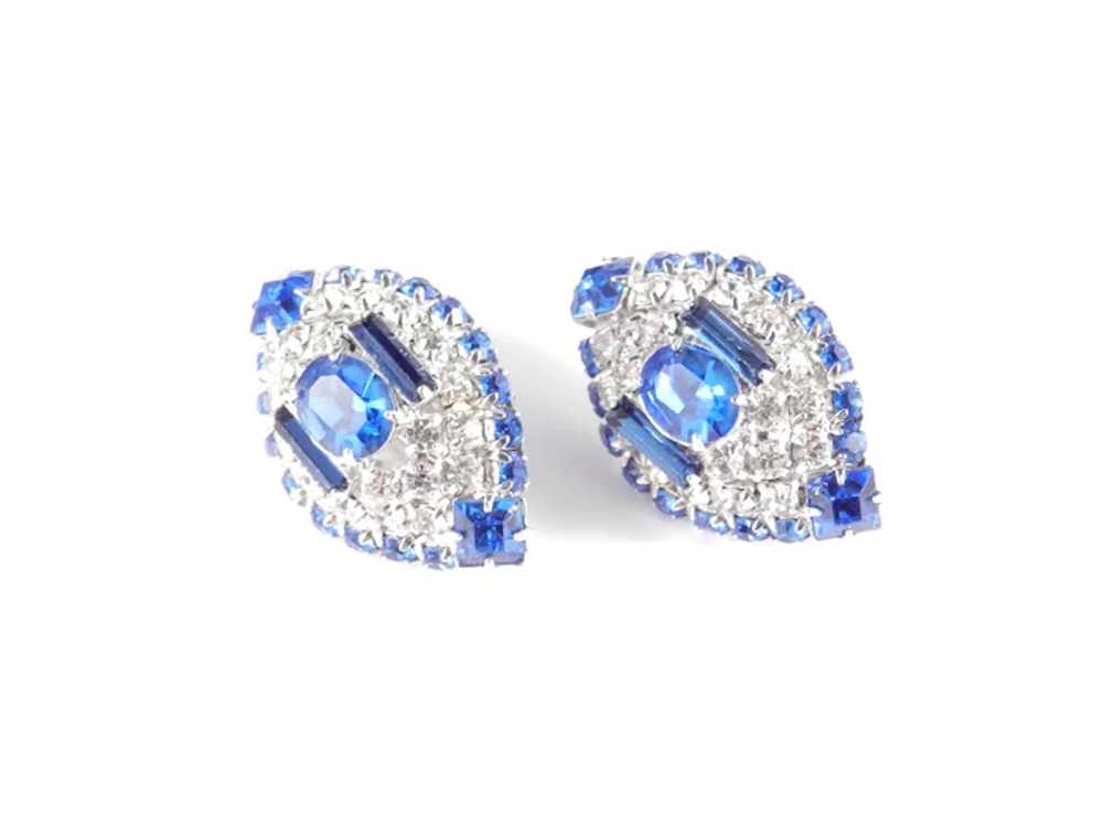 Dramatic Domed Deco Revival Rhinestone Earrings - image 3