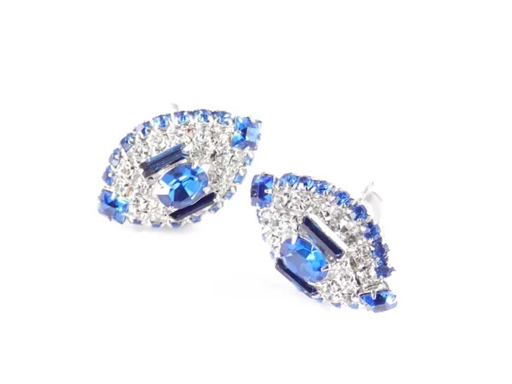 Dramatic Domed Deco Revival Rhinestone Earrings - image 4