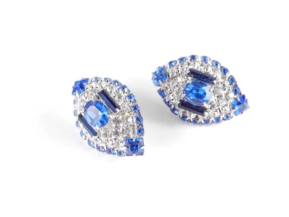 Dramatic Domed Deco Revival Rhinestone Earrings - image 5