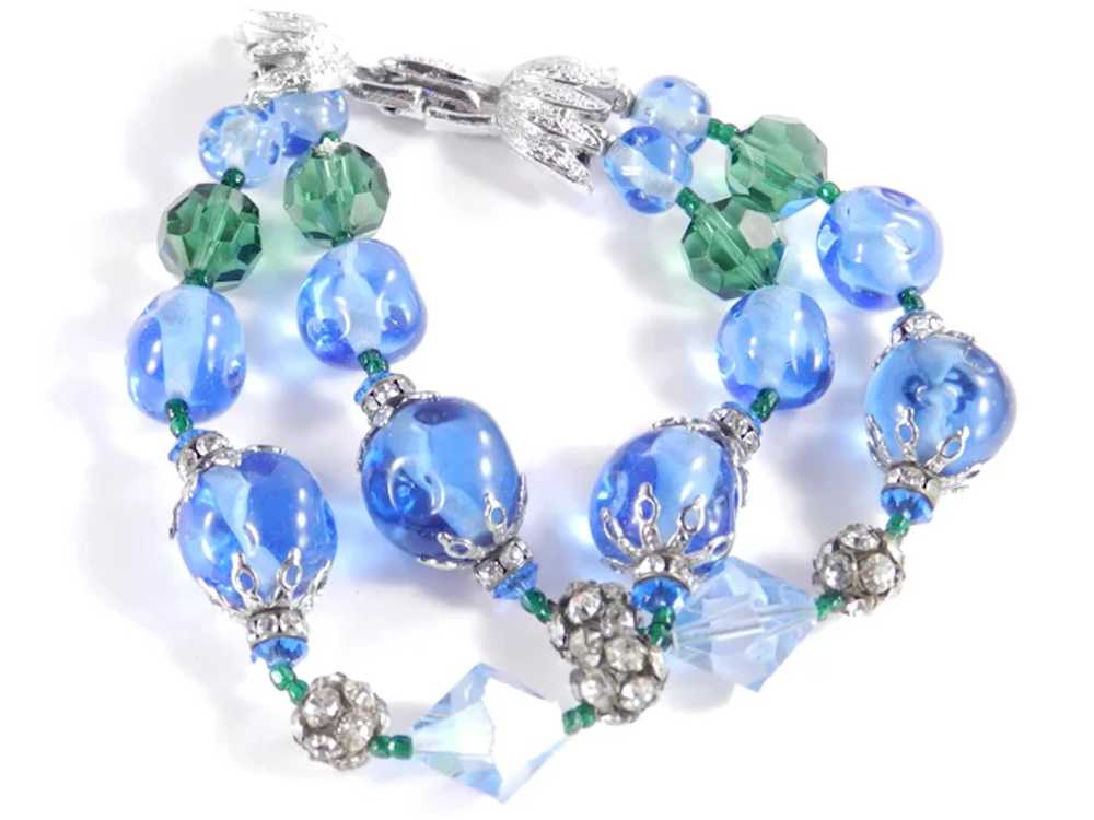 Vendome Coro Glass Bead Rhinestone Bracelet - image 3