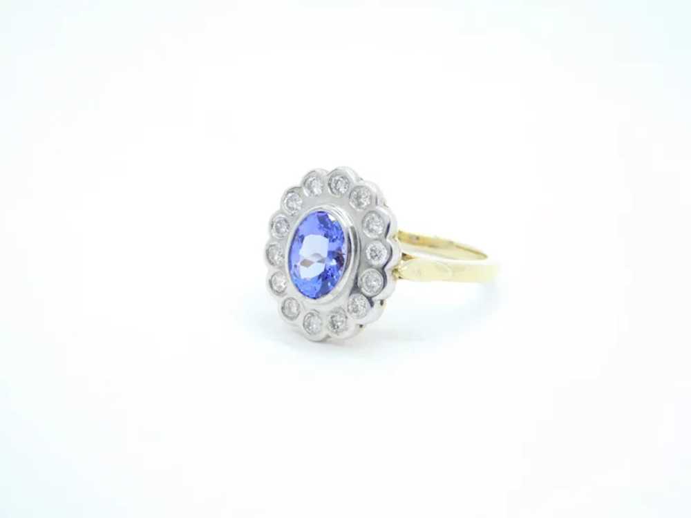 Vintage 1.85 ctw Tanzanite and Diamond Scalloped … - image 2