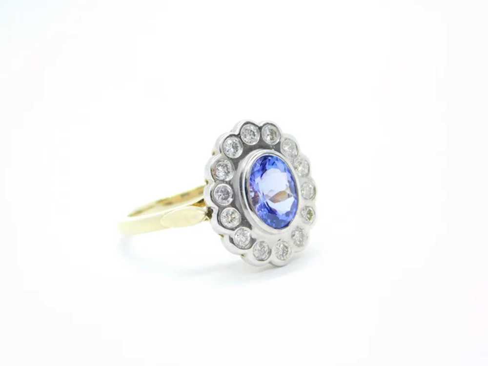 Vintage 1.85 ctw Tanzanite and Diamond Scalloped … - image 3