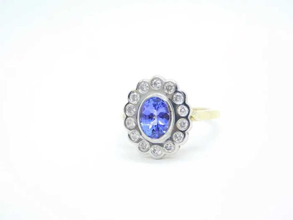 Vintage 1.85 ctw Tanzanite and Diamond Scalloped … - image 4