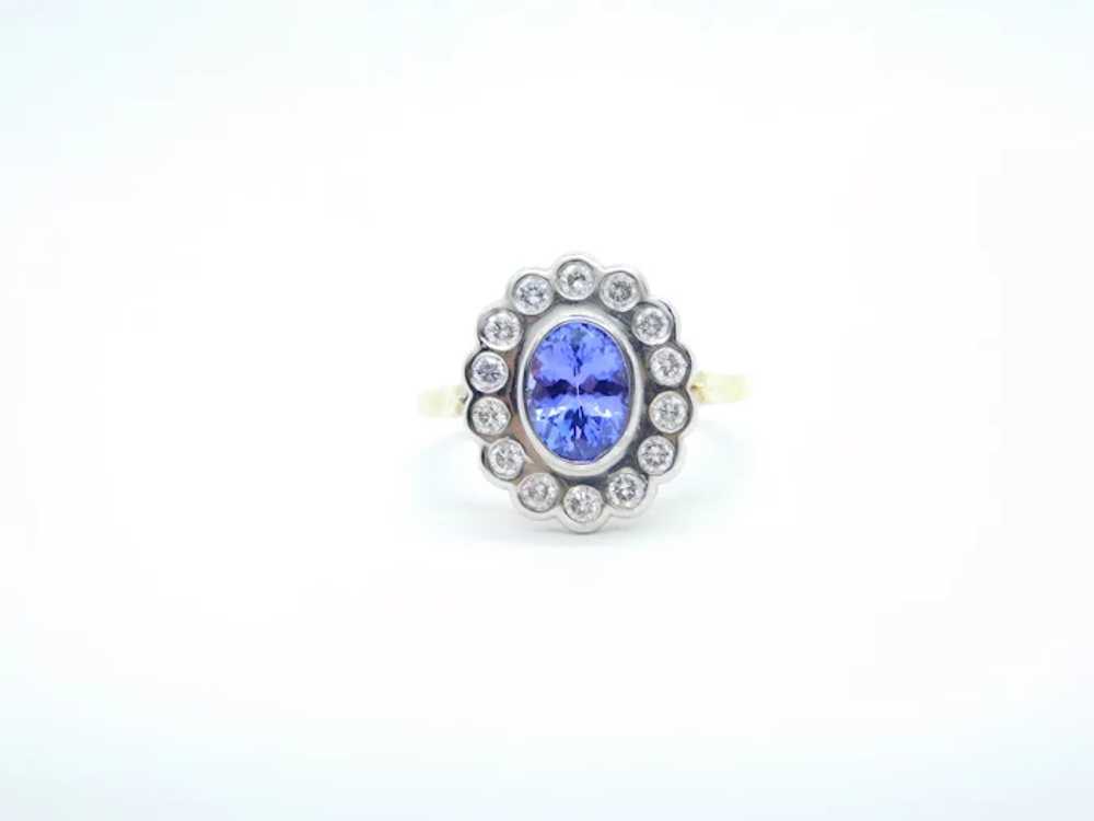 Vintage 1.85 ctw Tanzanite and Diamond Scalloped … - image 5