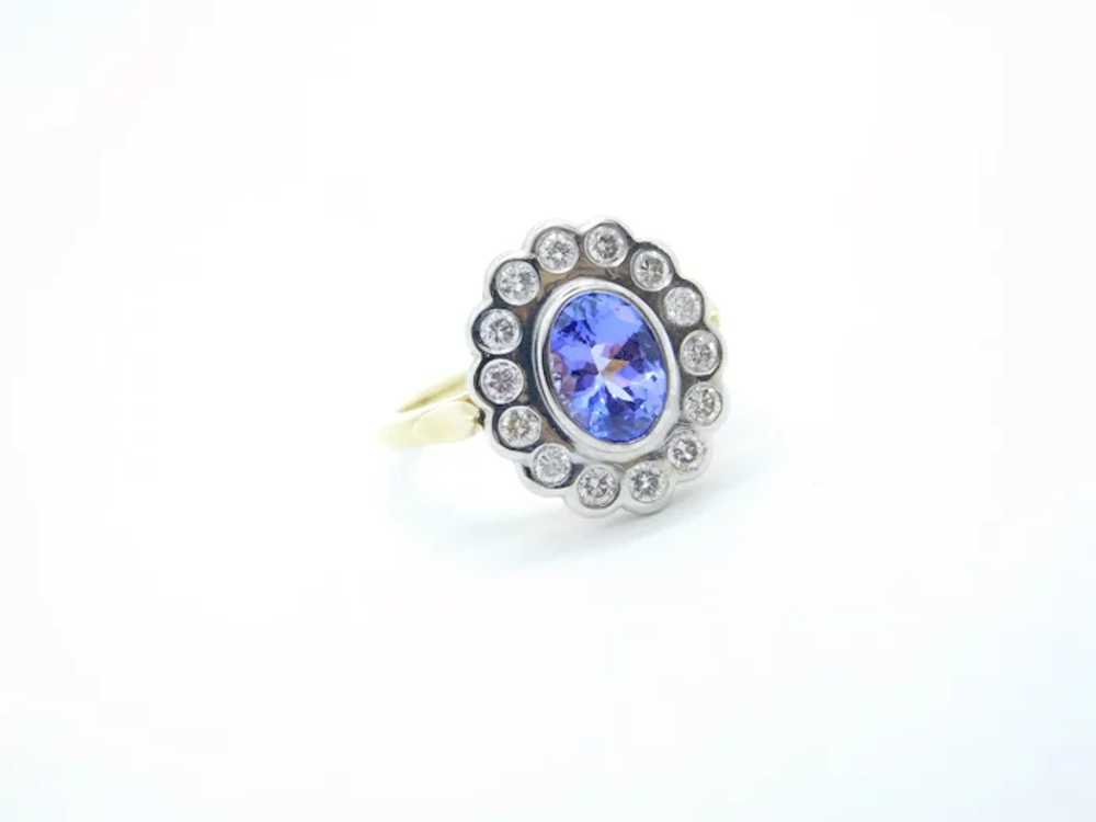 Vintage 1.85 ctw Tanzanite and Diamond Scalloped … - image 6