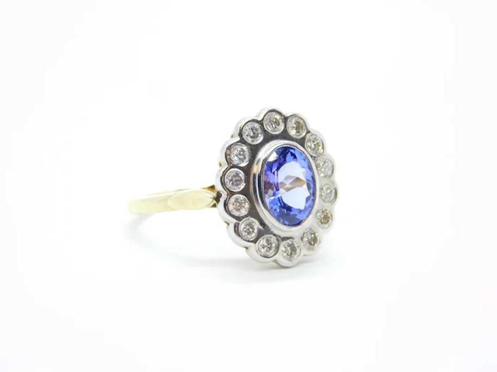 Vintage 1.85 ctw Tanzanite and Diamond Scalloped … - image 7