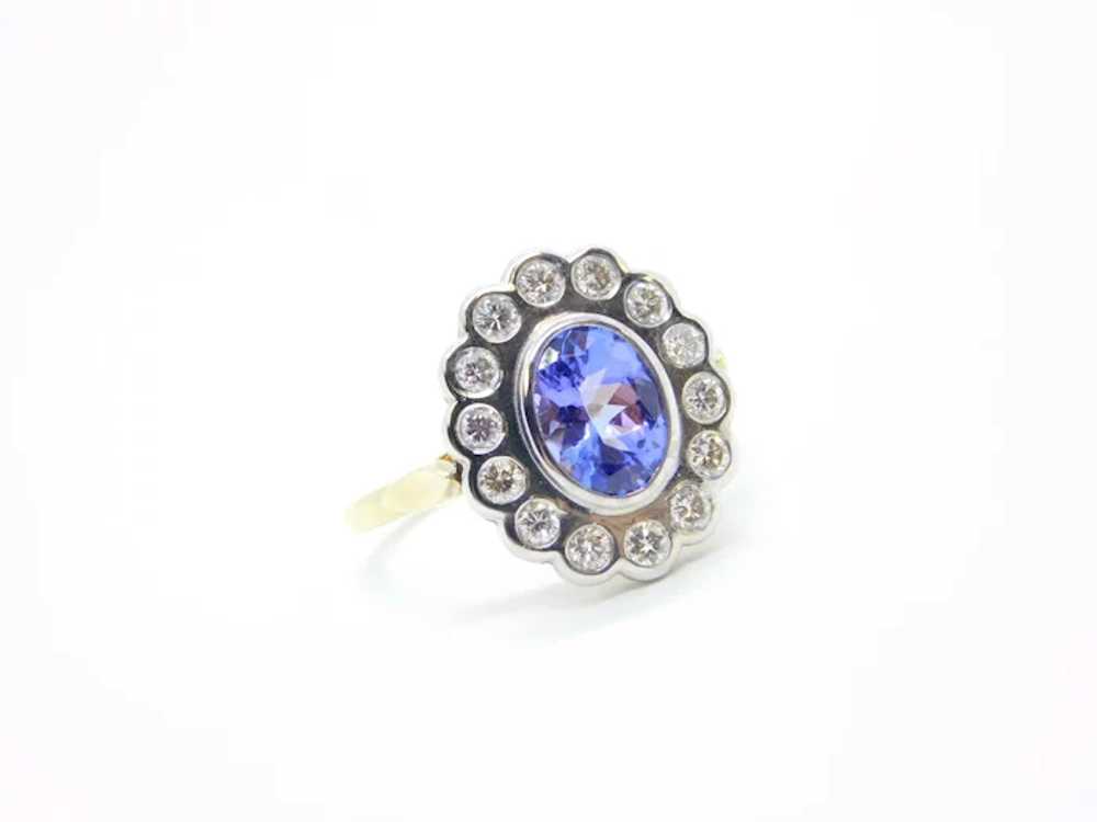 Vintage 1.85 ctw Tanzanite and Diamond Scalloped … - image 8