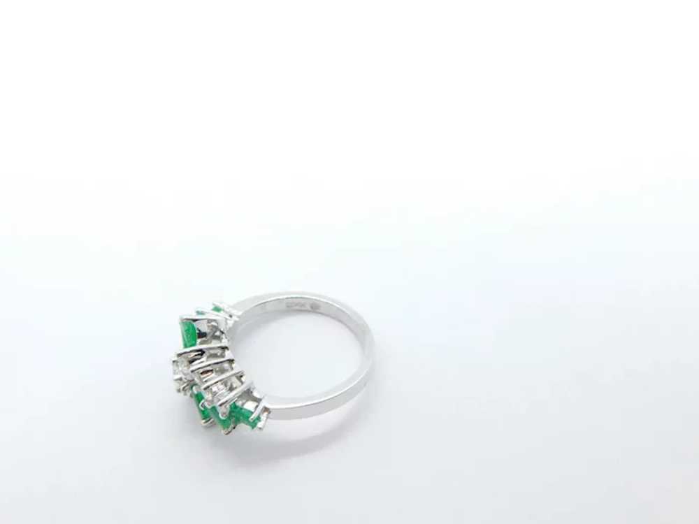 Vintage 1.07 ctw Emerald and Diamond Zigzag Clust… - image 5