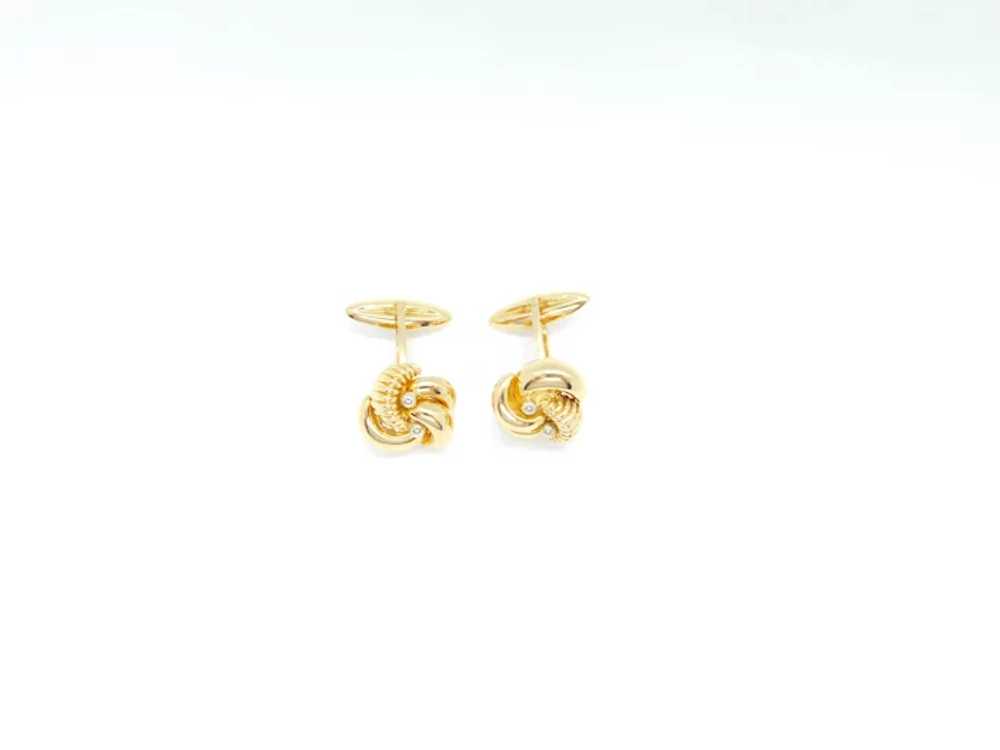 Vintage Men's Fancy Knot Cufflinks 18k Yellow and… - image 3