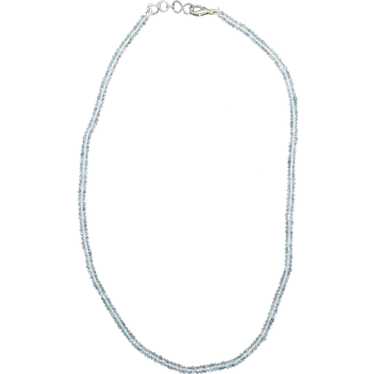 White / Colorless Topaz Beaded Necklace 16 1/2" - 