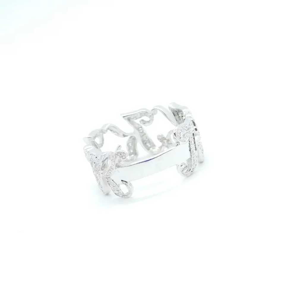 .10 ctw Diamond Letter / Initial K Ring 14k White… - image 5