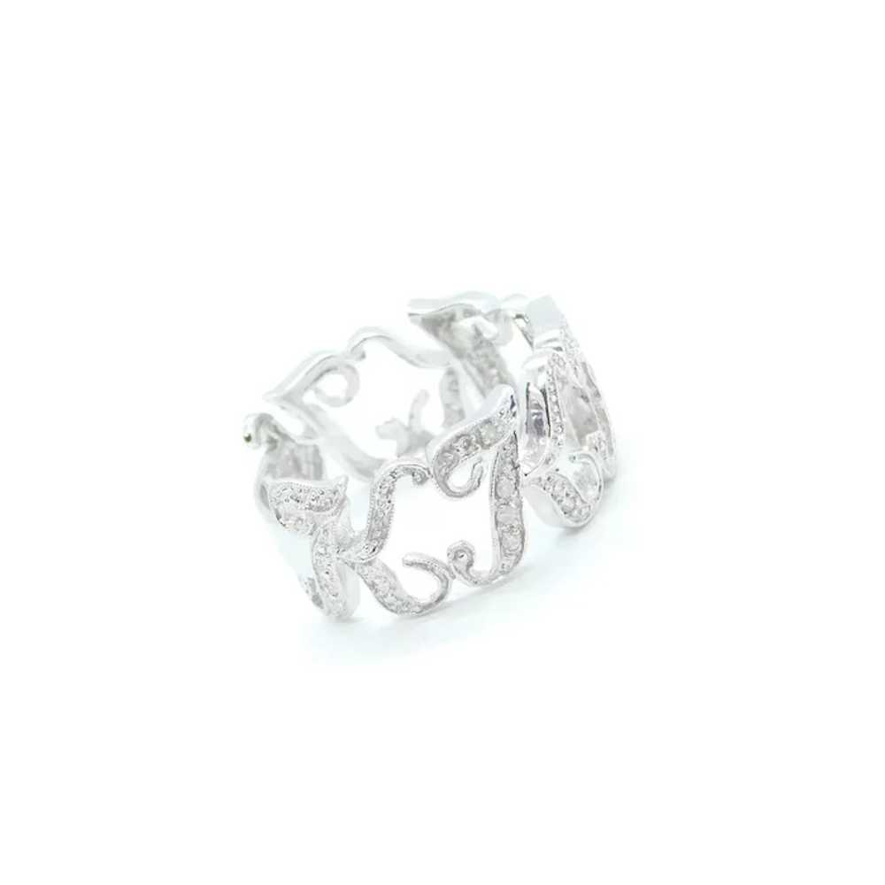 .10 ctw Diamond Letter / Initial K Ring 14k White… - image 6