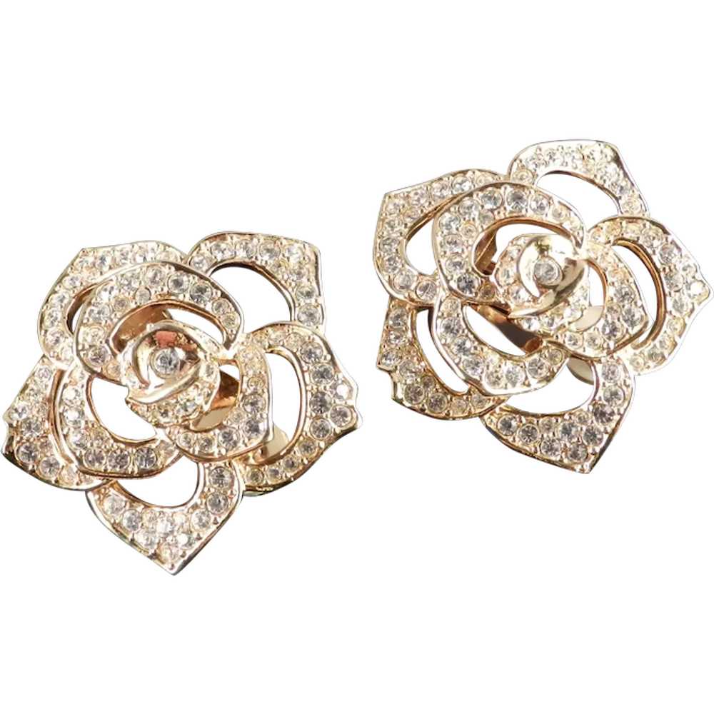 Elizabeth Taylor Avon Pave Crystal Rose Rhineston… - image 1