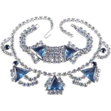Rhinestone Triangle Art Glass Necklace Bracelet D… - image 1