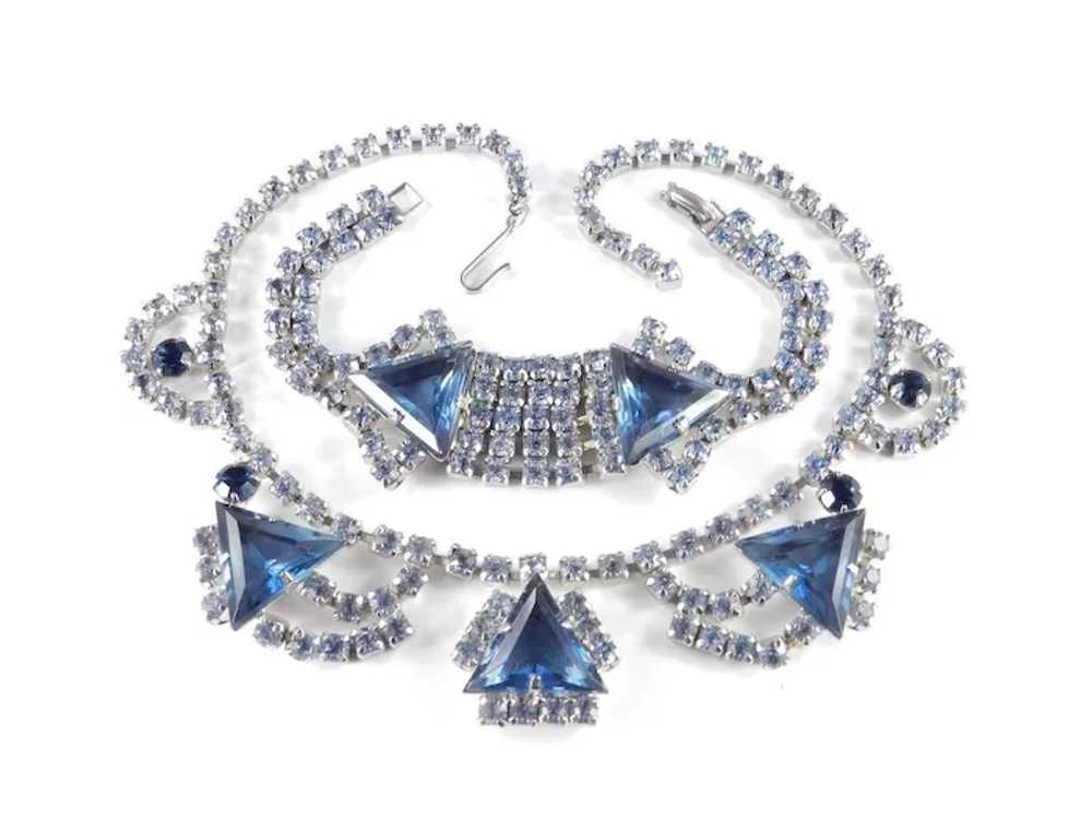 Rhinestone Triangle Art Glass Necklace Bracelet D… - image 2