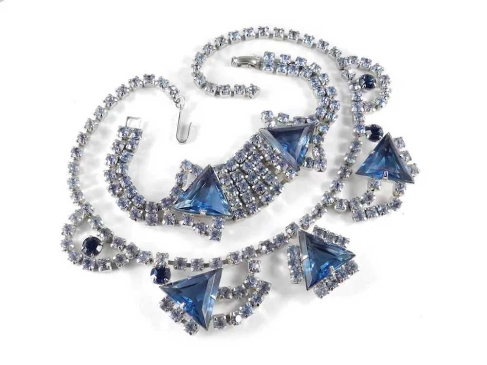 Rhinestone Triangle Art Glass Necklace Bracelet D… - image 3