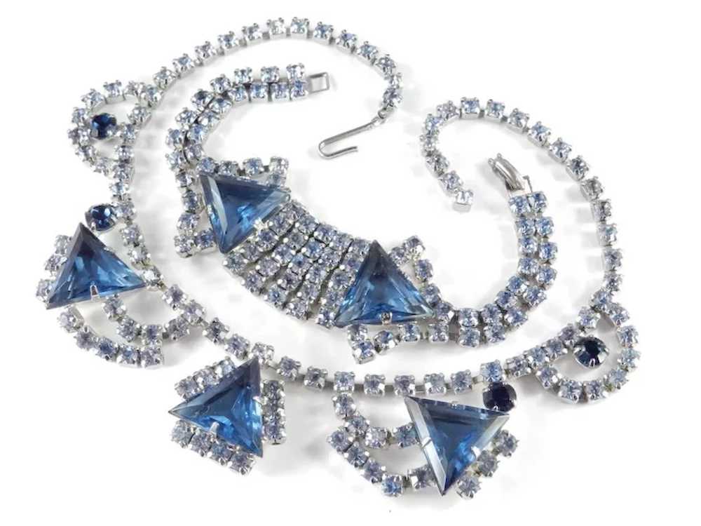 Rhinestone Triangle Art Glass Necklace Bracelet D… - image 4