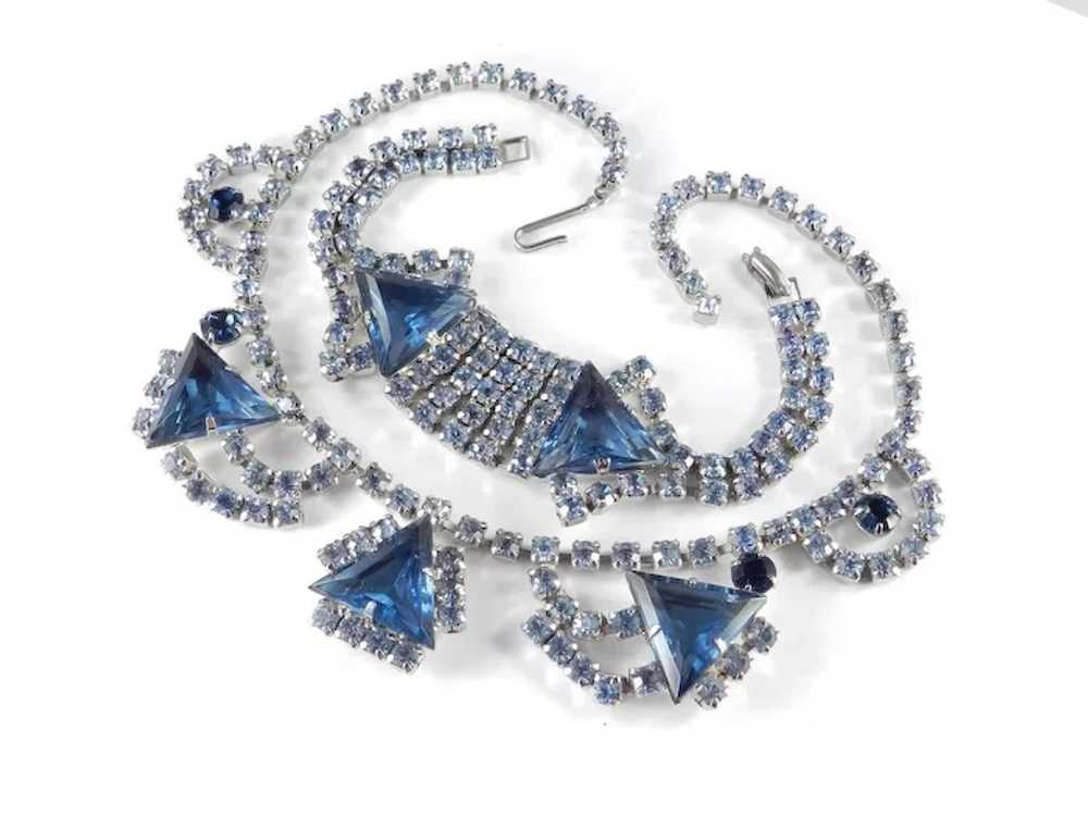 Rhinestone Triangle Art Glass Necklace Bracelet D… - image 5
